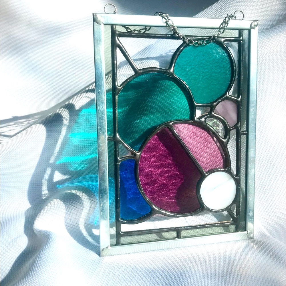 Circle Stained Glass Window Panel